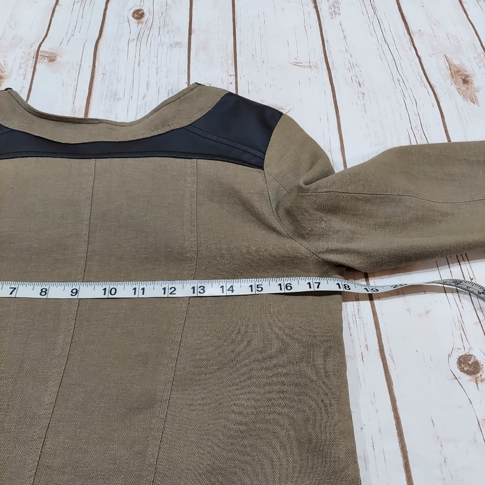 Charlotte Russe Olive And Black Faux Leather Moto Jacket Women's S - Picture 10 of 16